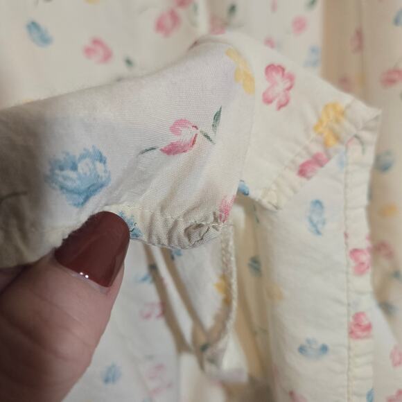 Vtg Jacklyn Smith Softgirl Floral Midi Cream Skirt Button Front Pastel 8 Small - Picture 5 of 8